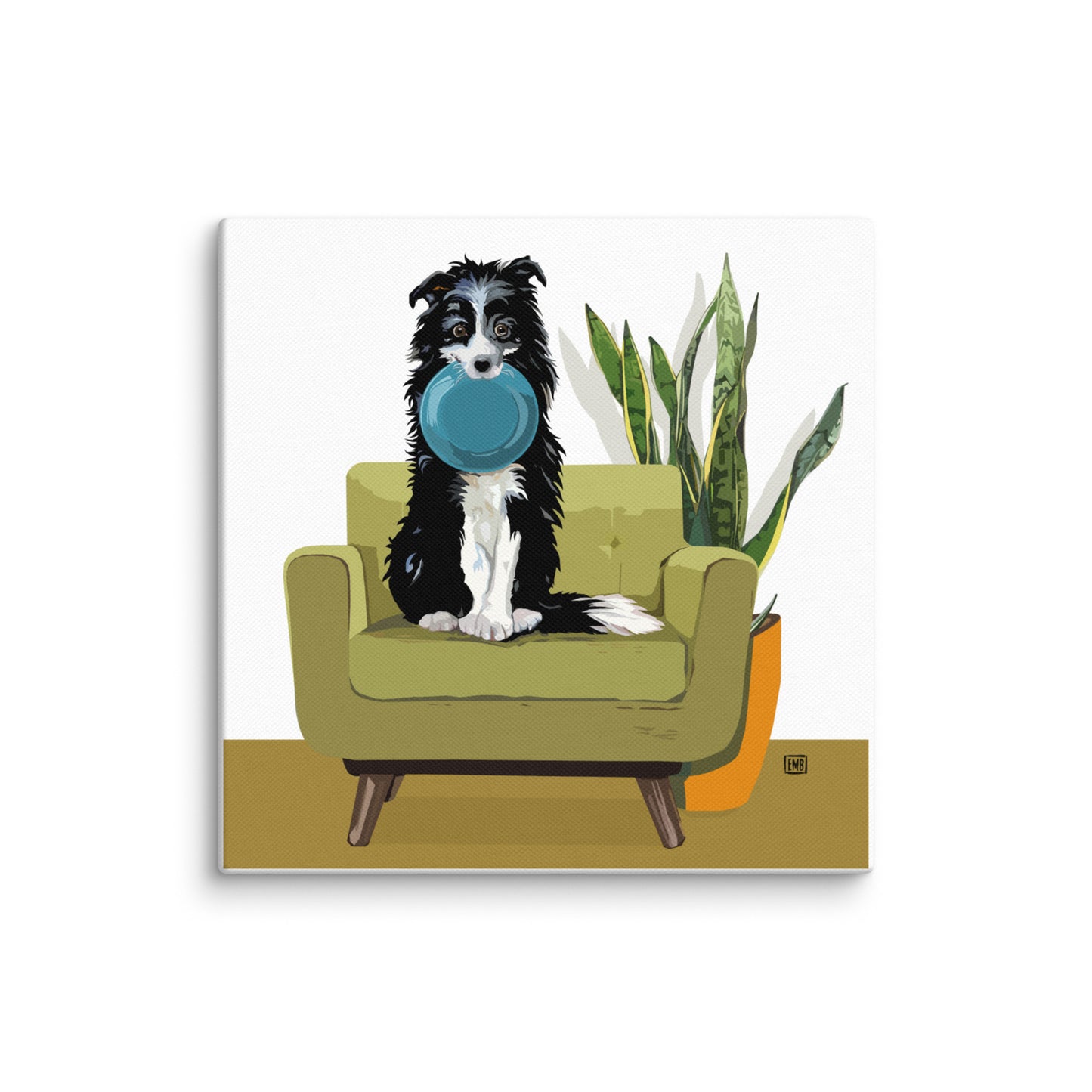 Mostly Mod Border Collie on Canvas